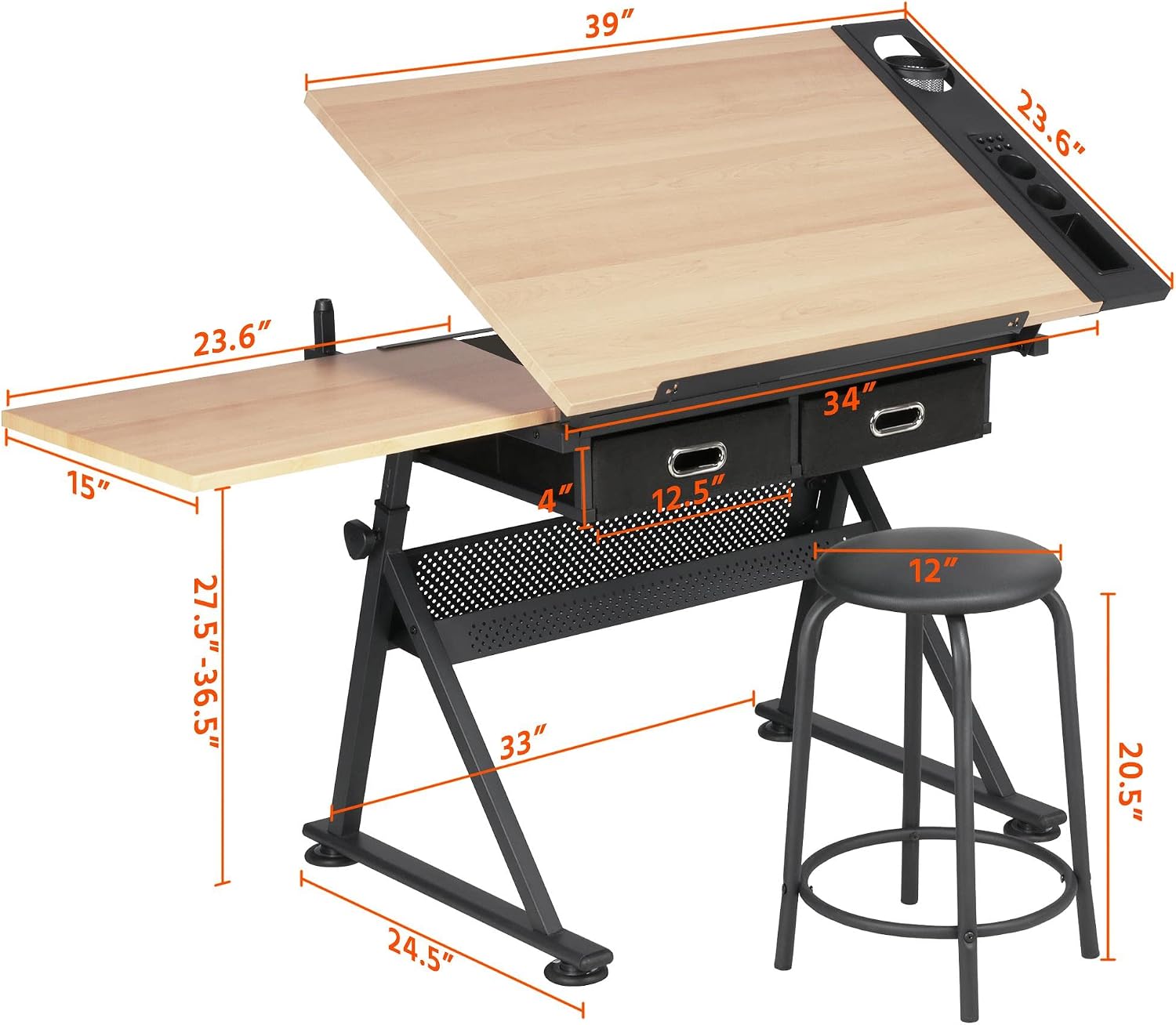 Adjustable Drafting Table Art  - đánh giá và giá Matcha