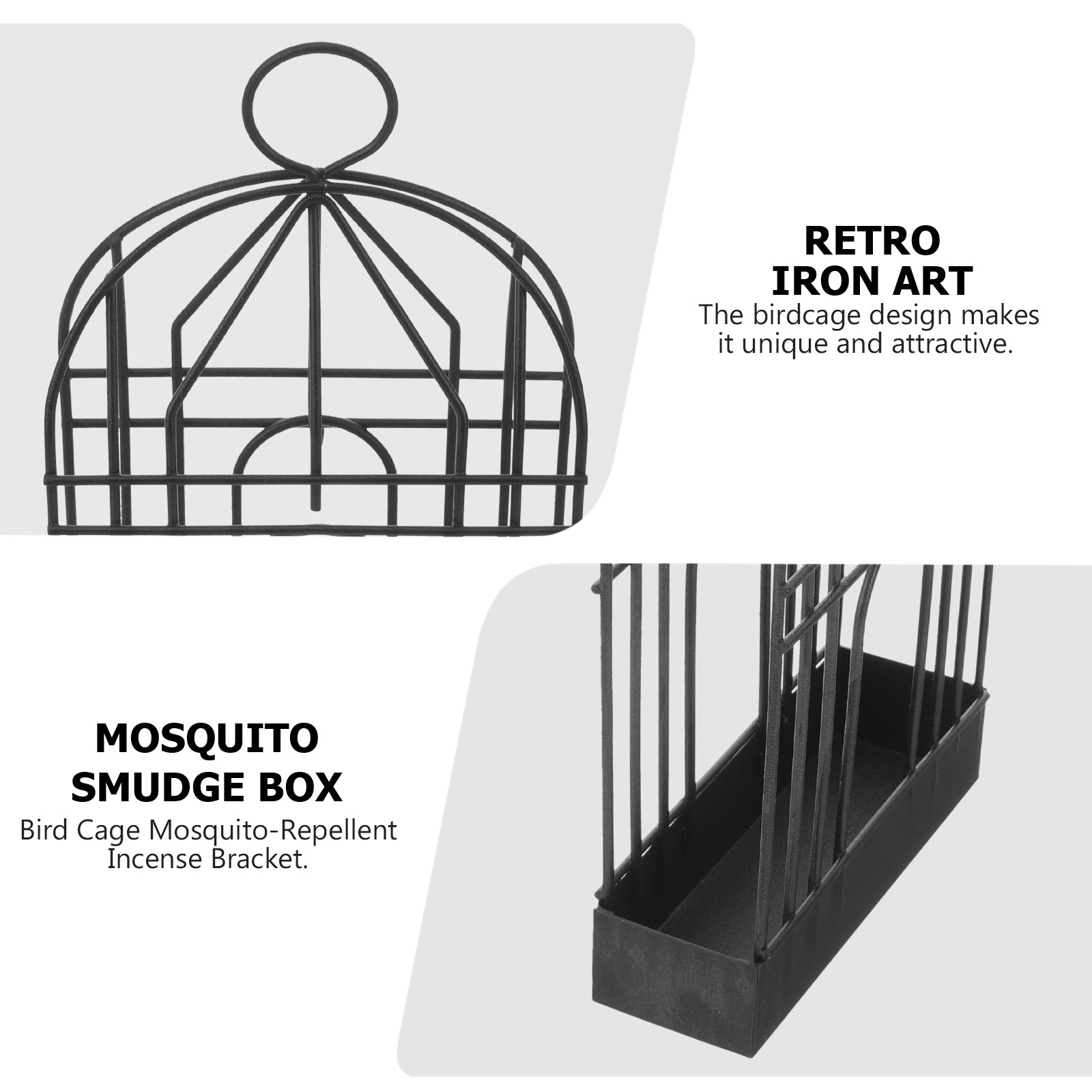 Black Retro Iron Birdcage Brac - đánh giá và giá Incense Holder